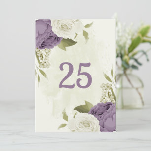 mauve fleurs blanches verdure table numéro carte