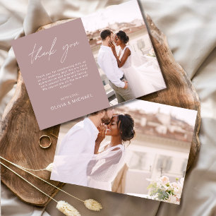 Mauve Mariage Merci Photo Simple Elegance Card