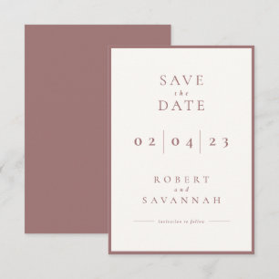 Mauve Minimaliste Enregistrer la carte Date