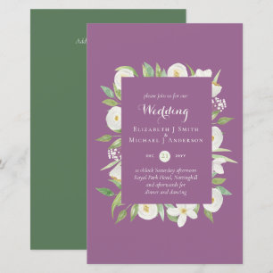 Mauve Pink Vert Floral Budget Mariage Inviter A9