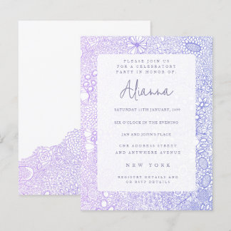 Mauve Purple N'Importe Quel Invitation De Fête À O
