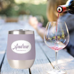 Mauve Stylisé Mariage Nom du fabricant<br><div class="desc">Offrez à votre toiletteur mariage ce croustillant en acier inoxydable tendance et personnalisé avec son nom en écriture stylisée dans un design blanc et ovale. La couleur et le script de l'Arrière - plan est mauve. Personnalisez votre cave à vin en éditant et en remplaçant le nom par le nom...</div>
