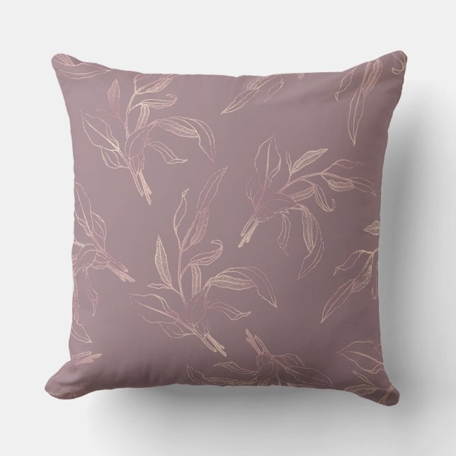  Mauve/Taupe Elégant Coussin Floral Luxury (Recto)