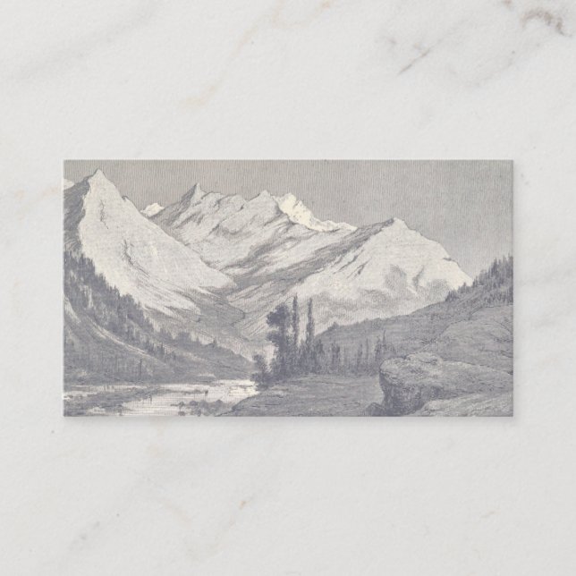 Mauve Vintage Mountain Custom Carte de visite v1 (Devant)