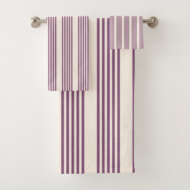 Mauve violet beige cinq bandes motif (En situation)