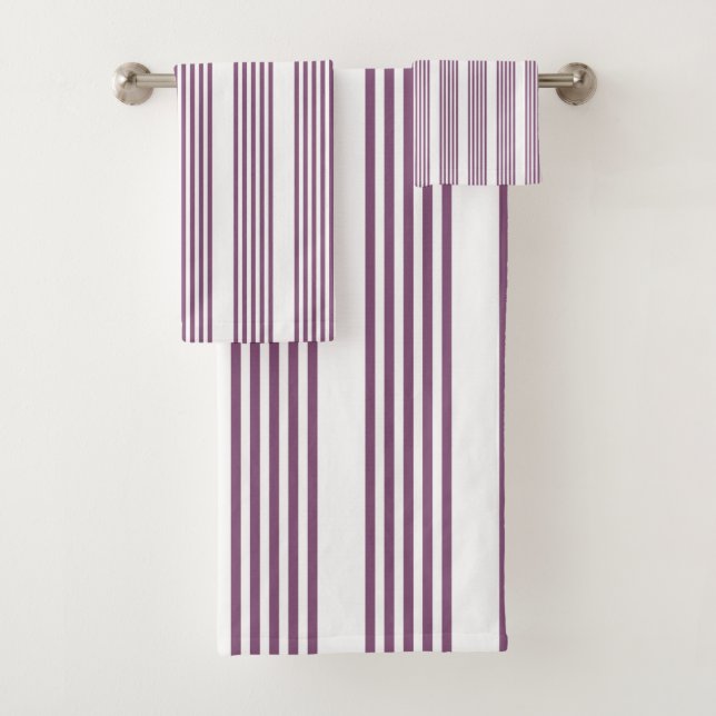 Mauve violet blanc cinq bandes motif (En situation)