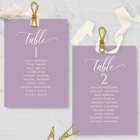 Mauve Violet, Cartes de Plan de Table avec Noms de