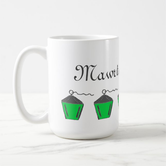 Mawrter vert lanterne au travail Mug Bryn Mawr (Gauche)