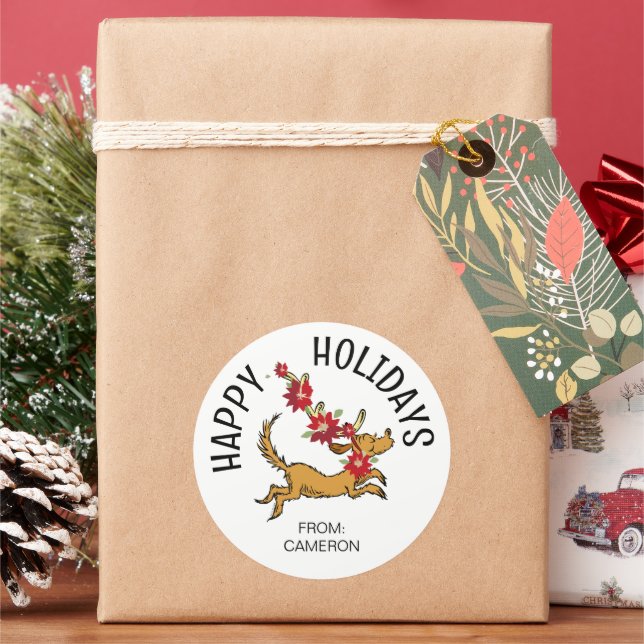 Max Poinsettia de Noël | Étiquette de cadeau de No (vacances)