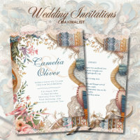 Maximaliste Invitations Mariage Occupé Décoratif