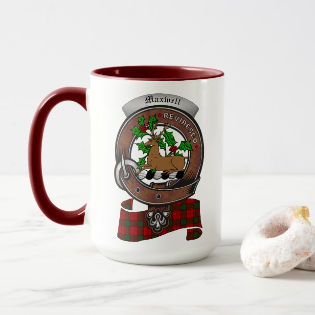 Maxwell Clan Badge Combo 15oz Mug (Avec donut)