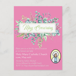 May Crowning Invitations Vierge Marie Invitations