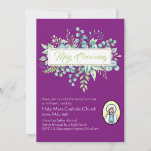 May Crowning Invitations Vierge Marie Invitations 