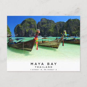Maya Bay Thaïlande Coordonnées Carte postale