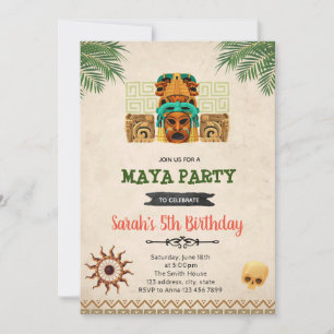 Maya thème anniversaire invitation