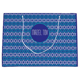 Mazel Tov !" Grand sac cadeau Motif de l'étoile ju