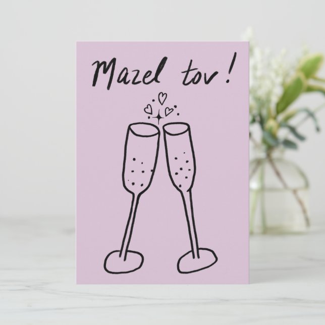 Mazel Tov Mariage Champagne Cheers Sketch Doodle (Debout devant)