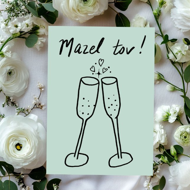 Mazel Tov Mariage Champagne Cheers Sketch Doodle (Mazel Tov Wedding Champagne Cheers Sketch Doodle Card
)