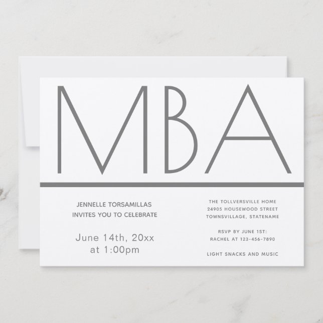 MBA Diplôme d'Argent Partie Invitation (Devant)
