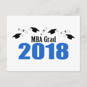 MBA Grad 2018 Invitation de carte postale (Casquet