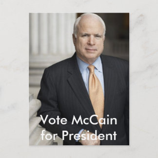 mccain, Vote McCain pour la carte postale du prési