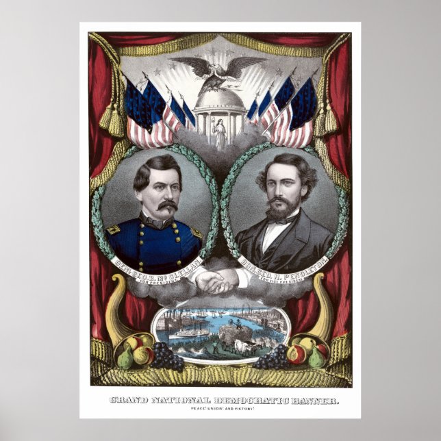 McClellan and Pendleton Campaign Poster (Devant)