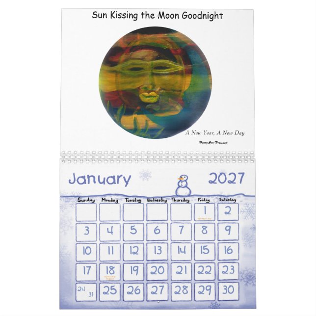 MClairArt, Sun drôle fait face au calendrier 2012 (Jan 2027)