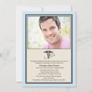 MD Graduation Blue Photo Invitation