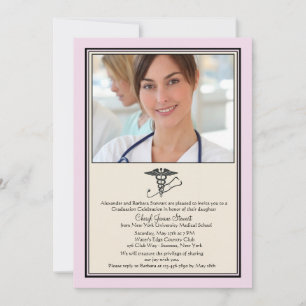 MD Graduation Pink Photo Invitation