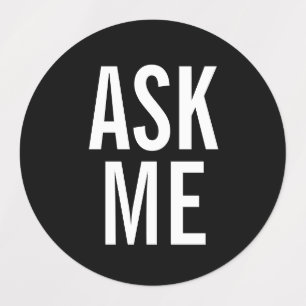 Me demander   Black Volunteer Badge Étiquettes