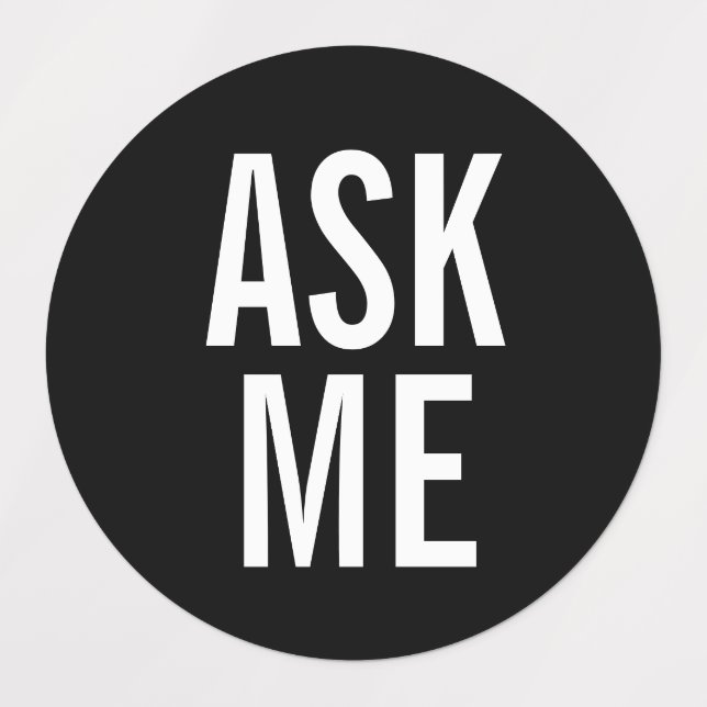 Me demander | Black Volunteer Badge Étiquettes (Design 1)