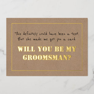 Me Fait Vous Obtenir Carte Drôle Groomsman Proposi