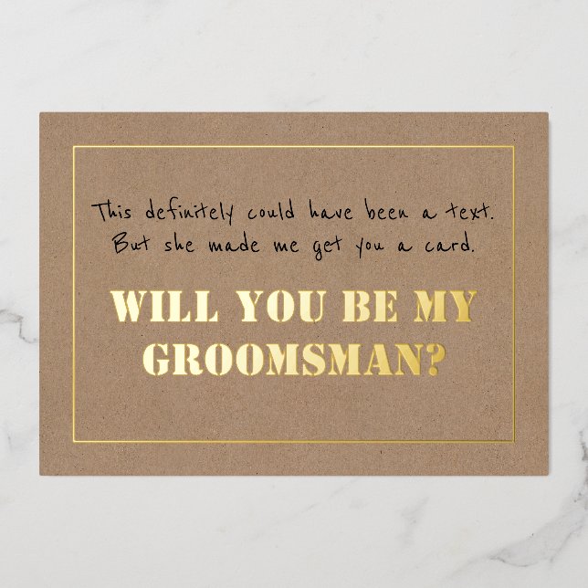 Me Fait Vous Obtenir Carte Drôle Groomsman Proposi (Recto)