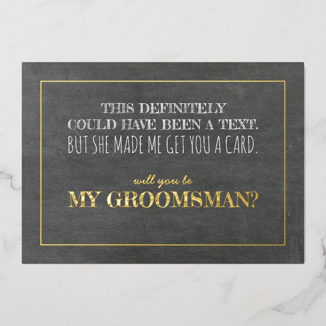 Me Fait Vous Obtenir Carte Drôle Groomsman Proposi (Recto)