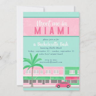 Me rencontrer à Miami Bachelorette Invitation