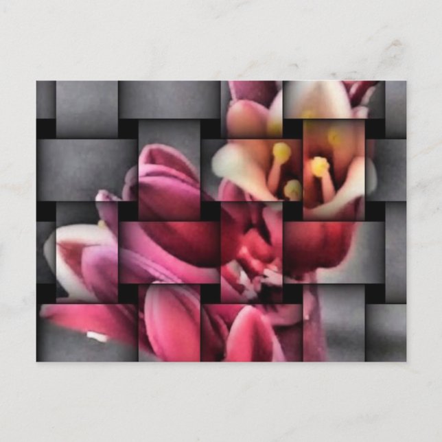 me tisser une carte postale de fleurs (Devant)