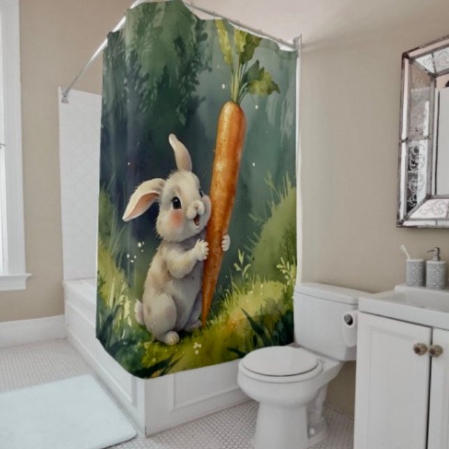Meadow Bunny Dreams : Rideau de douche Whimsical (Créateur téléchargé)