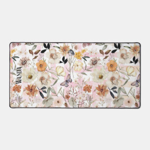 Meadow Fleurs sauvages et papillons Motif Monogram