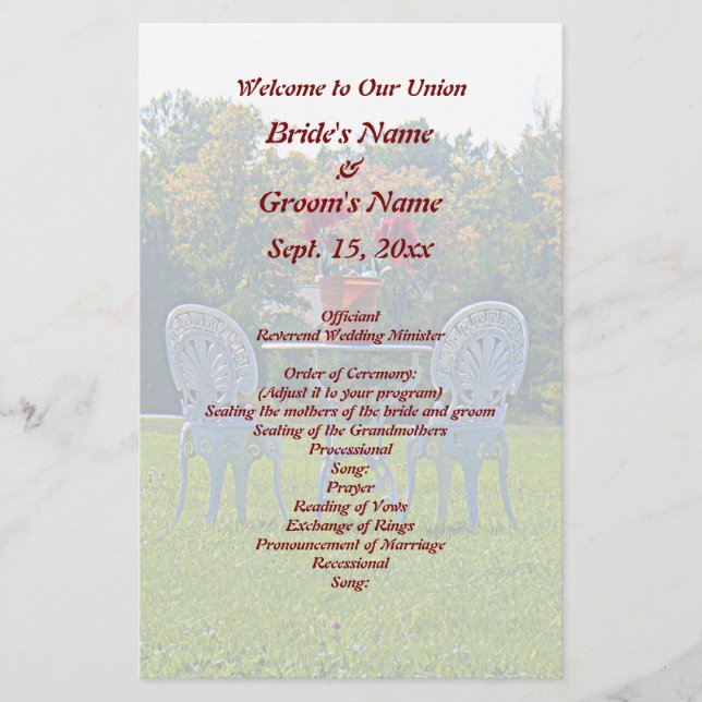 Meadow of Love - Arbre d'automne Mariage Flyer (Devant)