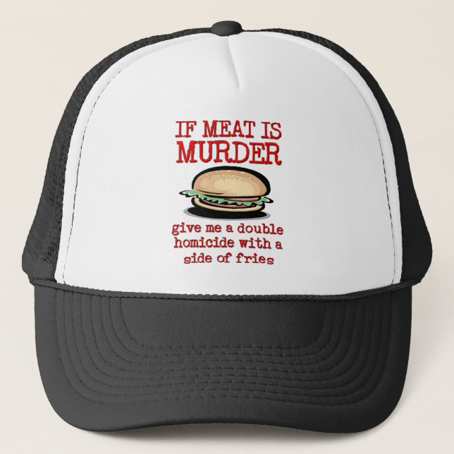 Meat Is Murder Chapeau Drôle Casquette Humour (Devant)