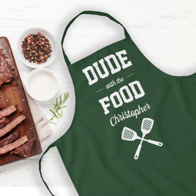 Mec personnalisé avec le tablier de grillade vert (Créateur téléchargé)
