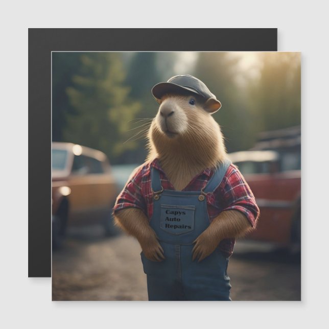 "Mécanicien Capybara : Graisse, Rouages et Bonne H (Devant / Derrière)