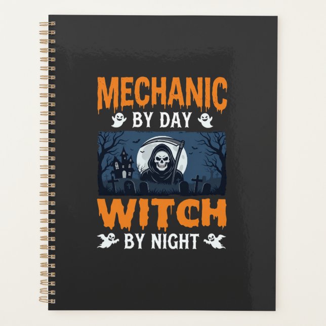 Mécanicien Halloween de jour Sorcière de nuit (Devant)