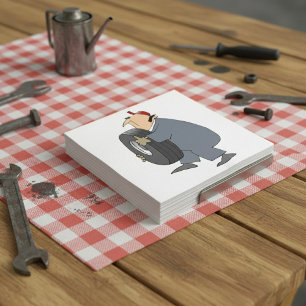Mécanicien portant un pneu Serviettes en papier