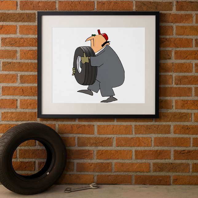 Mécanique Portant Un Poster De Pneus (Créateur téléchargé)