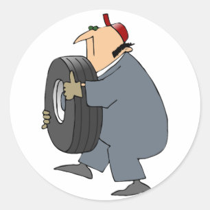 Mécanique Portant Un Stickers Pneu