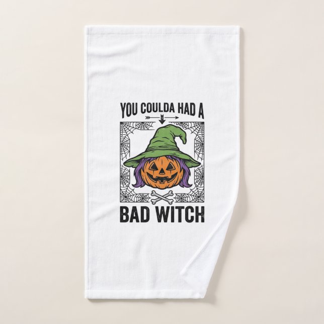 Méchante Sorcière Drôle de Citrouille d'Halloween  (Serviette à main)