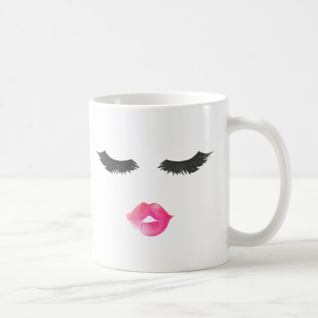 Mèches et lèvres tasse, tasse de café, cadeau de (Droite)