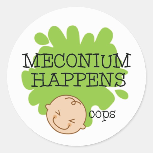 Meconium se passe amusant Stickers Médicales (Devant)