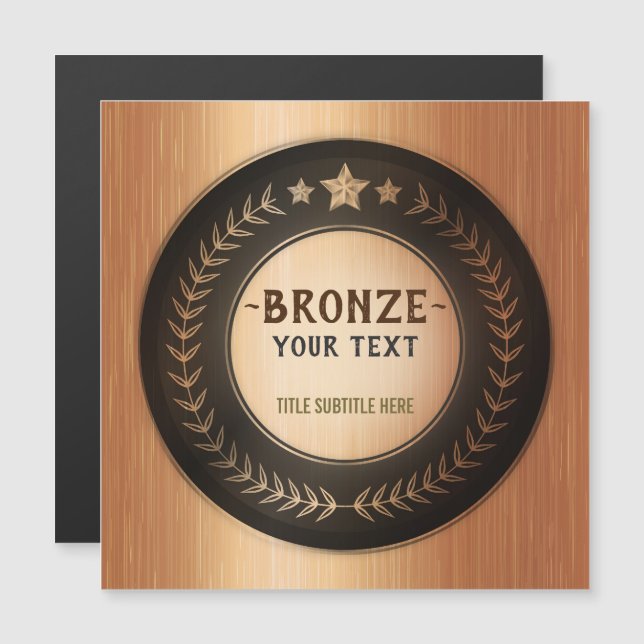 MÉDAILLE Bronze Champion DIY IMPRESSION PERSONNALI (Devant / Derrière)